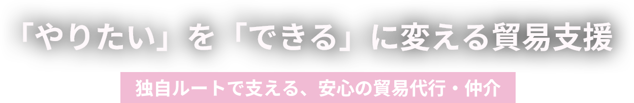 「やりたい」を「できる」に変える貿易支援
